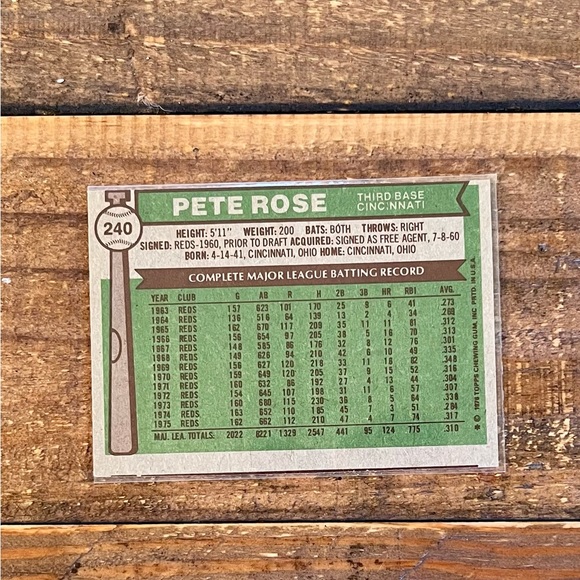 Pete Rose 1976 Topps - Picture 2 of 2